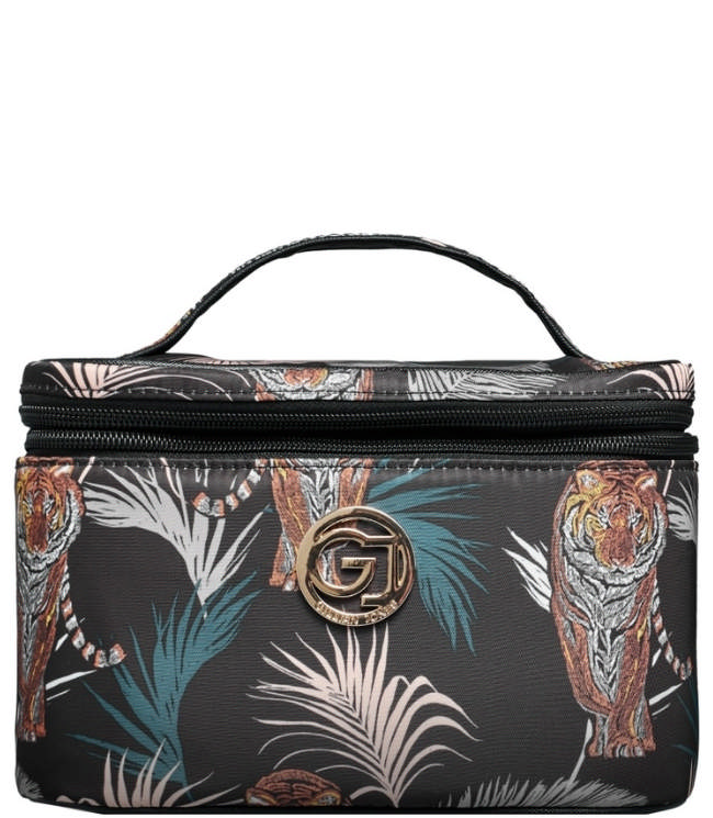 Gillian Jones Beautyboks - sort tigre og palme print