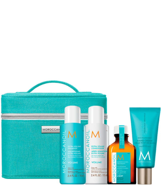 Moroccanoil Volume Travel Kit - Shampoo 70 ml + Conditioner 70 ml + Treatment 25 ml + Hand cream 40 ml