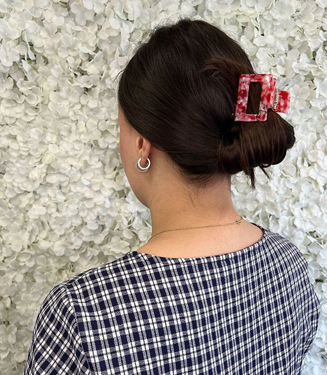 JA-NI Hair Accessories - Hair Clamps Sofia, The Red Marble
